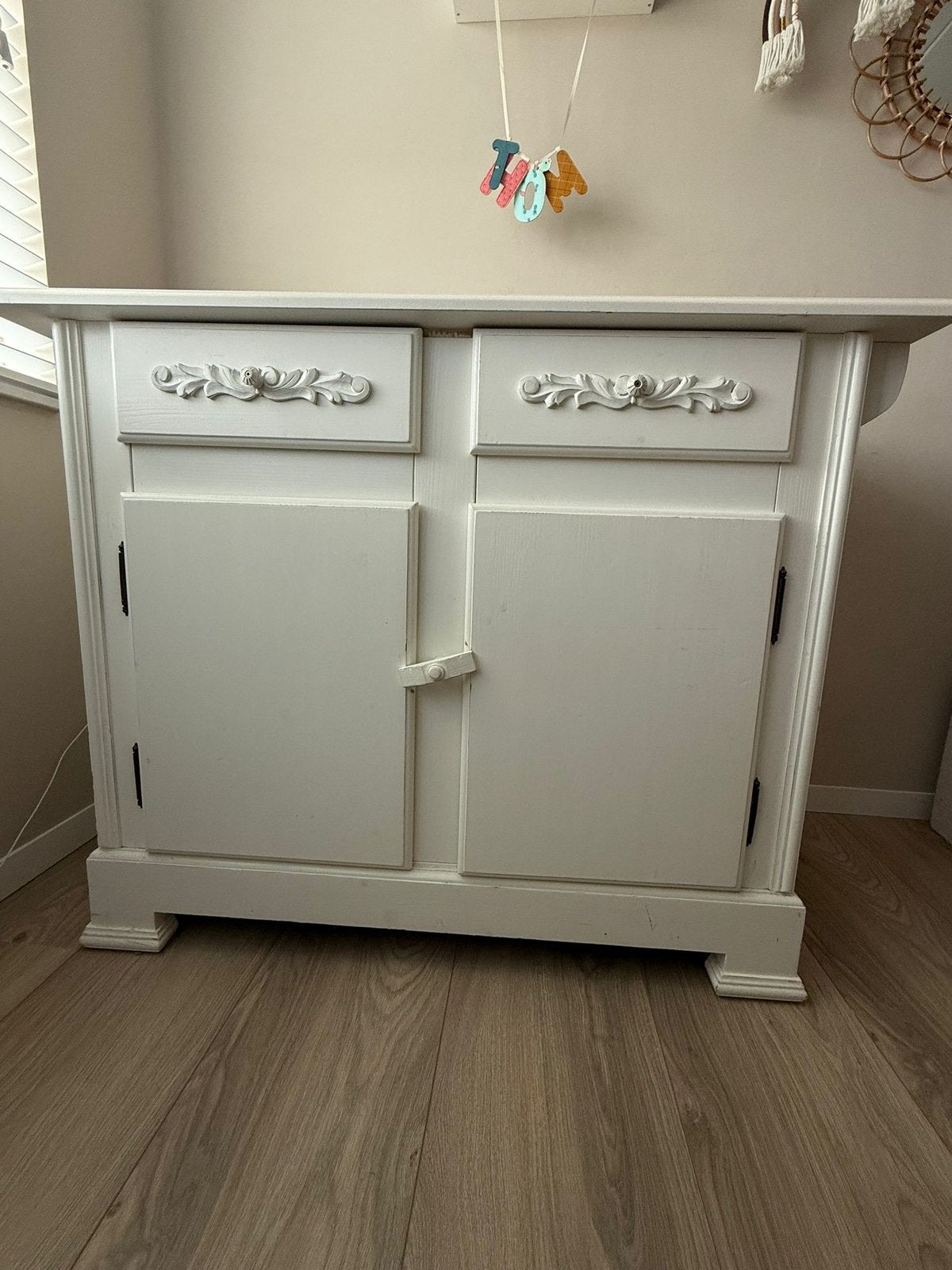 Houten commode (wit), Ophalen, Gebruikt, Minder dan 75 cm, 50 tot 70 cm