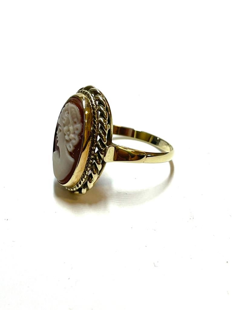 14k gouden ring met een camee, -, -, Ophalen of Verzenden, Dame