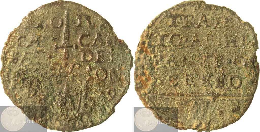 Maastricht - Noodmunt van I Stuiver 1579 'Filips II', Postzegels en Munten, Ophalen of Verzenden, Vóór koninkrijk, Overige waardes