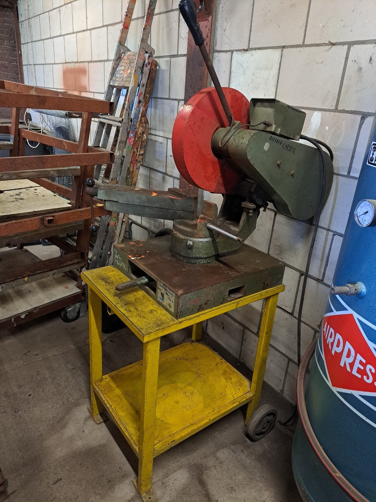 Afkortzaag metaal incl. Slijpschijven, Doe-het-zelf en Verbouw, Gereedschap | Zaagmachines, Ophalen, Gebruikt, 1200 watt of meer