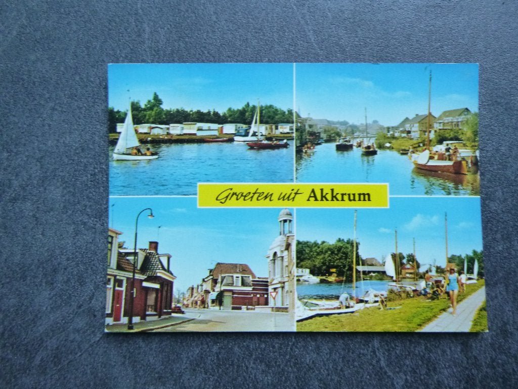 Akkrum, groeten uit, camping,boten 1976, Verzenden, 1960 tot 1980, Gelopen, Noord-Brabant