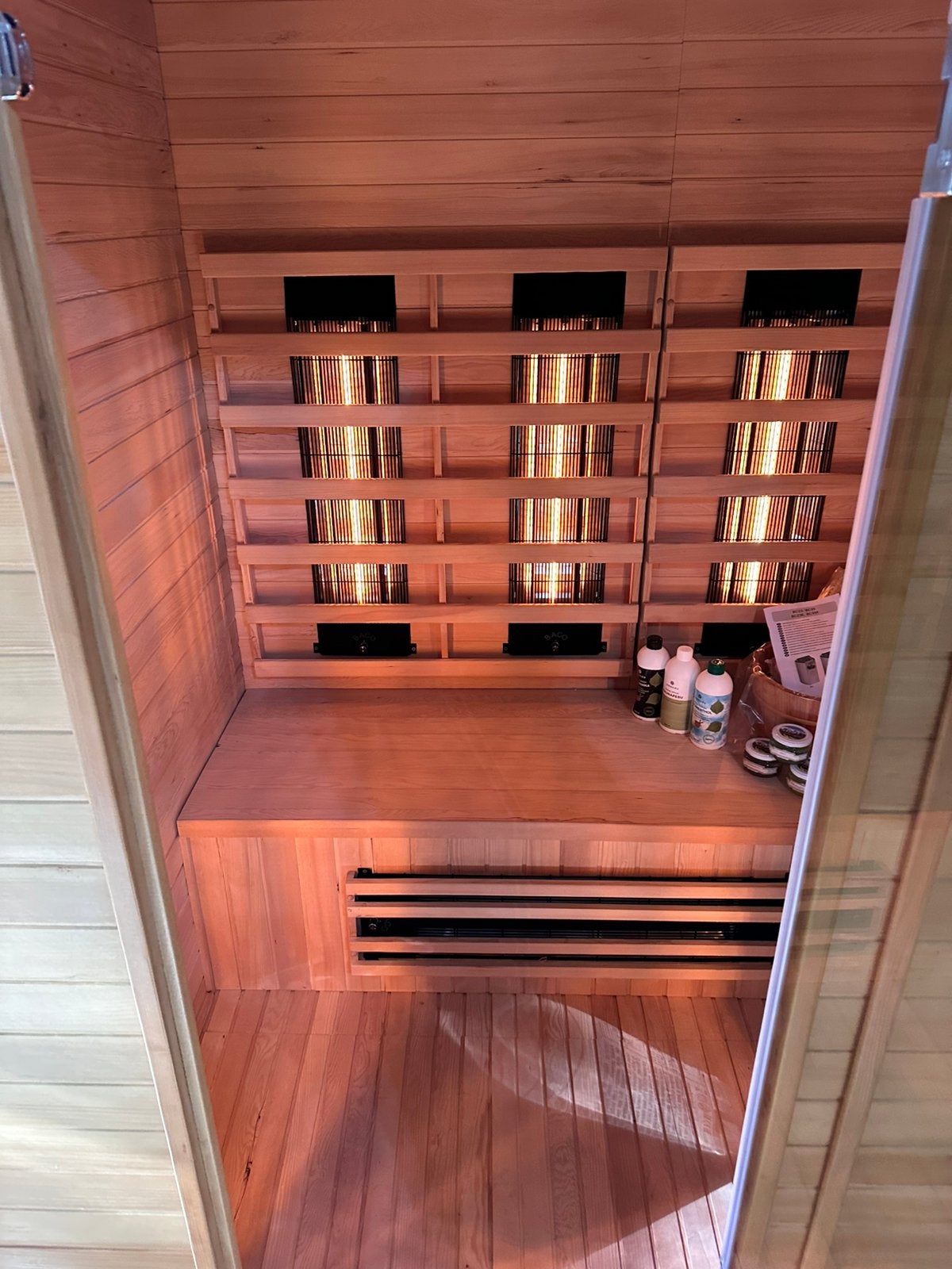 COMBI SAUNA INFRAROOD MET OPGIETKACHEL GRATIS BEZORGD! 🚚, Sport en Fitness, Sauna, Ophalen of Verzenden, Zo goed als nieuw, Fins of Traditioneel