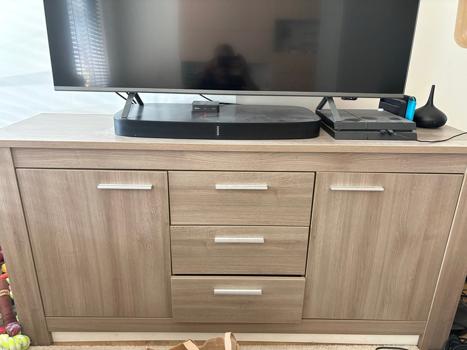 Modern dressoir met lades en deuren - 168x44,5x84,5 cm, Ophalen, Gebruikt, 150 tot 200 cm, Met lade(s)