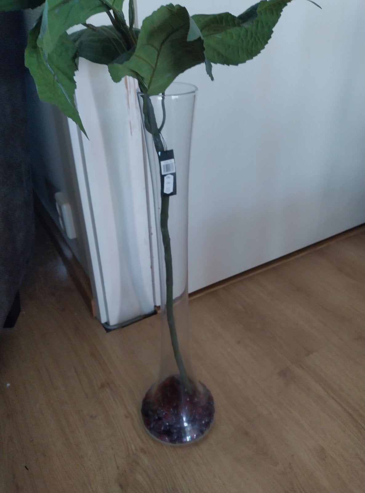 Leuke smalle vaas, Huis en Inrichting, Woonaccessoires | Vazen, Ophalen, Gebruikt, Inclusief decoratie, Glas