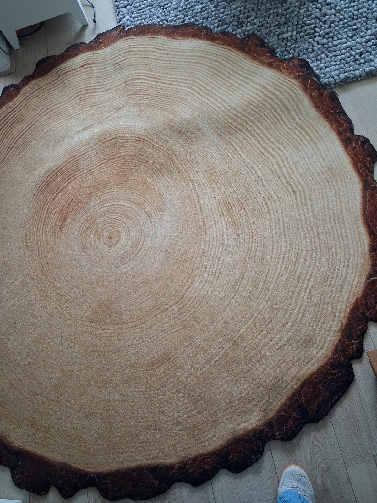 Yvette Ludak Vloerkleed Wandkleed Woody Wood Boomstam Rond, Huis en Inrichting, Ophalen, Natuurlijk, Modern, Uniek, Boomstam, Rond