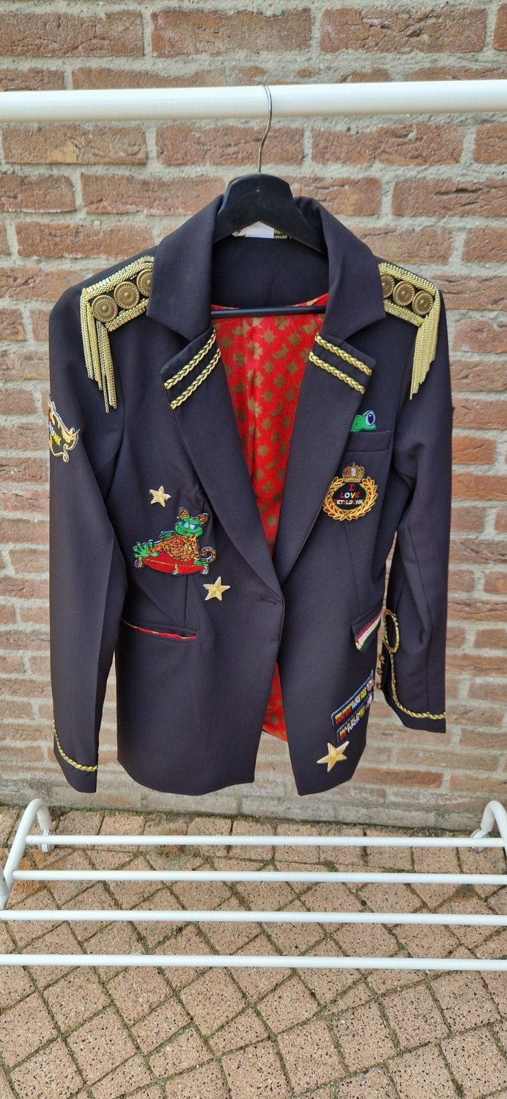 Oeteldonkse Carnavalsjas met sjaal en accessoires, Carnaval, Onbekend, Kleding, Gedragen