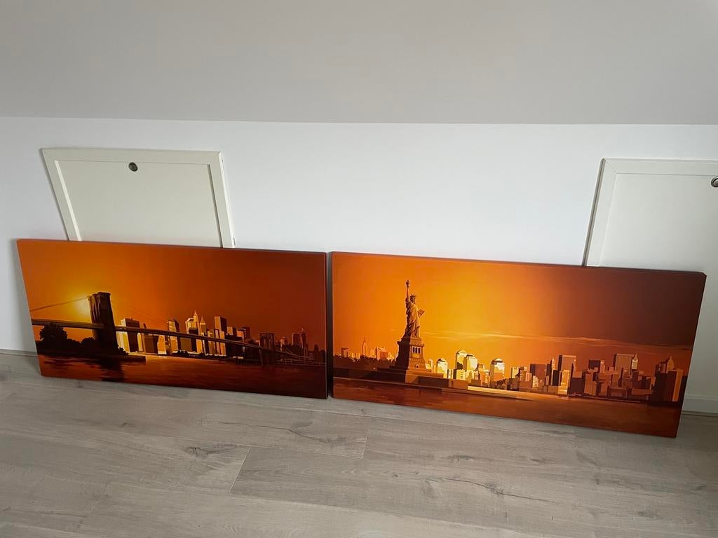 Leon Wells schilderij / print New York, Ophalen, Schilderij
