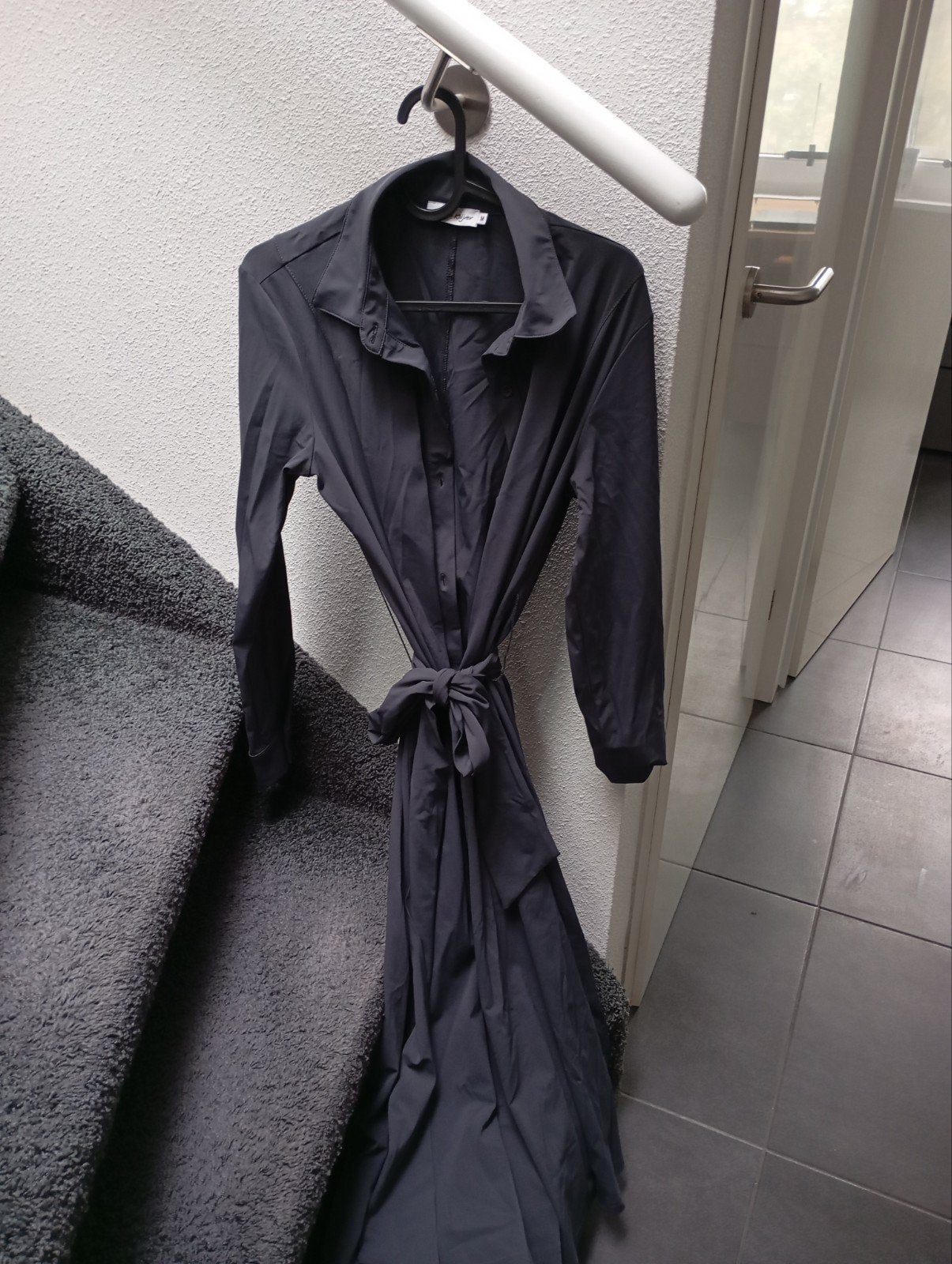 Travel jurk antreciet Nicolette Kluijver mt m, Maat 38/40 (M), Blauw, Ophalen of Verzenden, Zo goed als nieuw