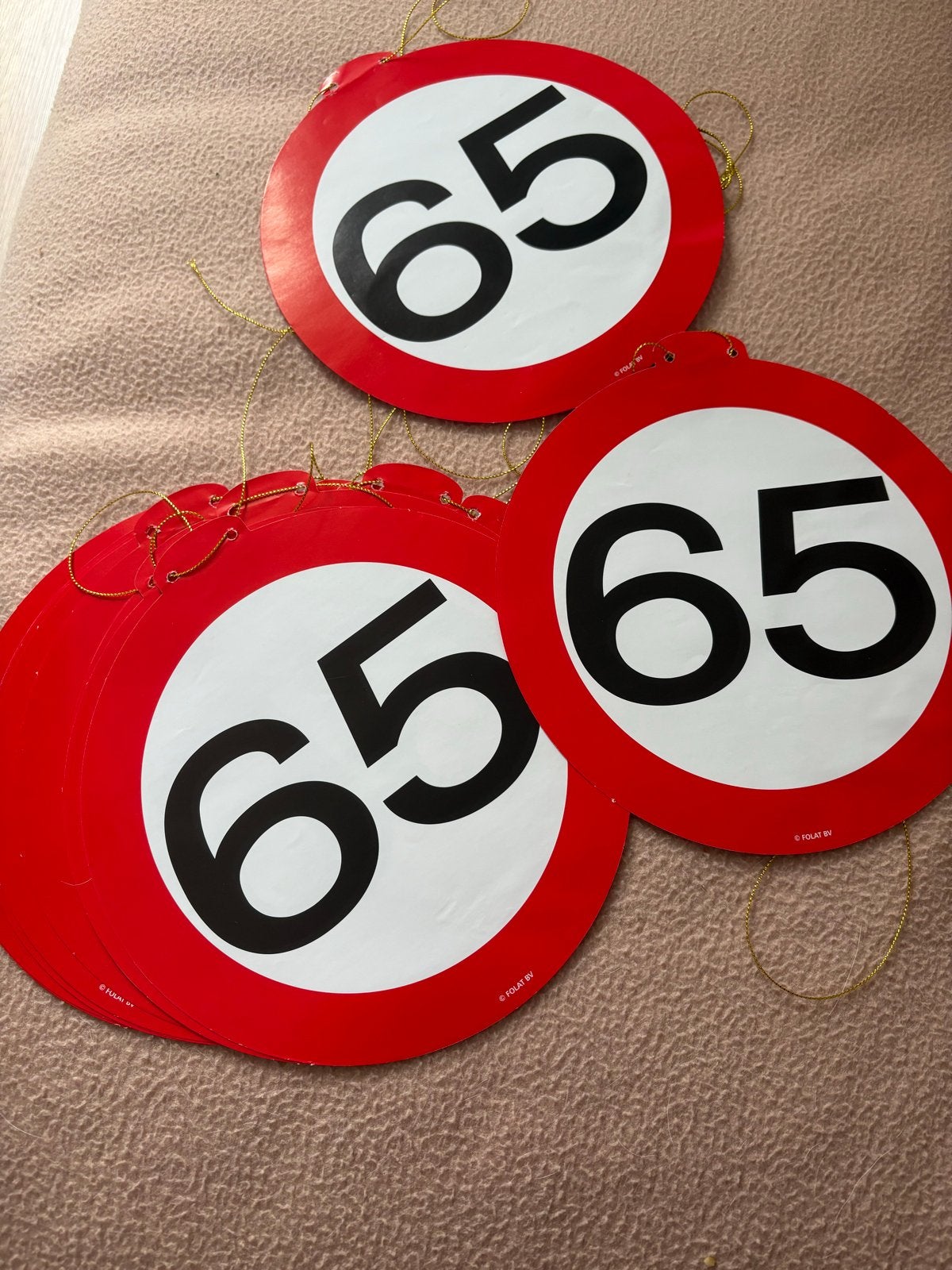 65 jaar verkeersborden - Feestversiering, Ophalen, Gebruikt, Versiering, Verjaardag