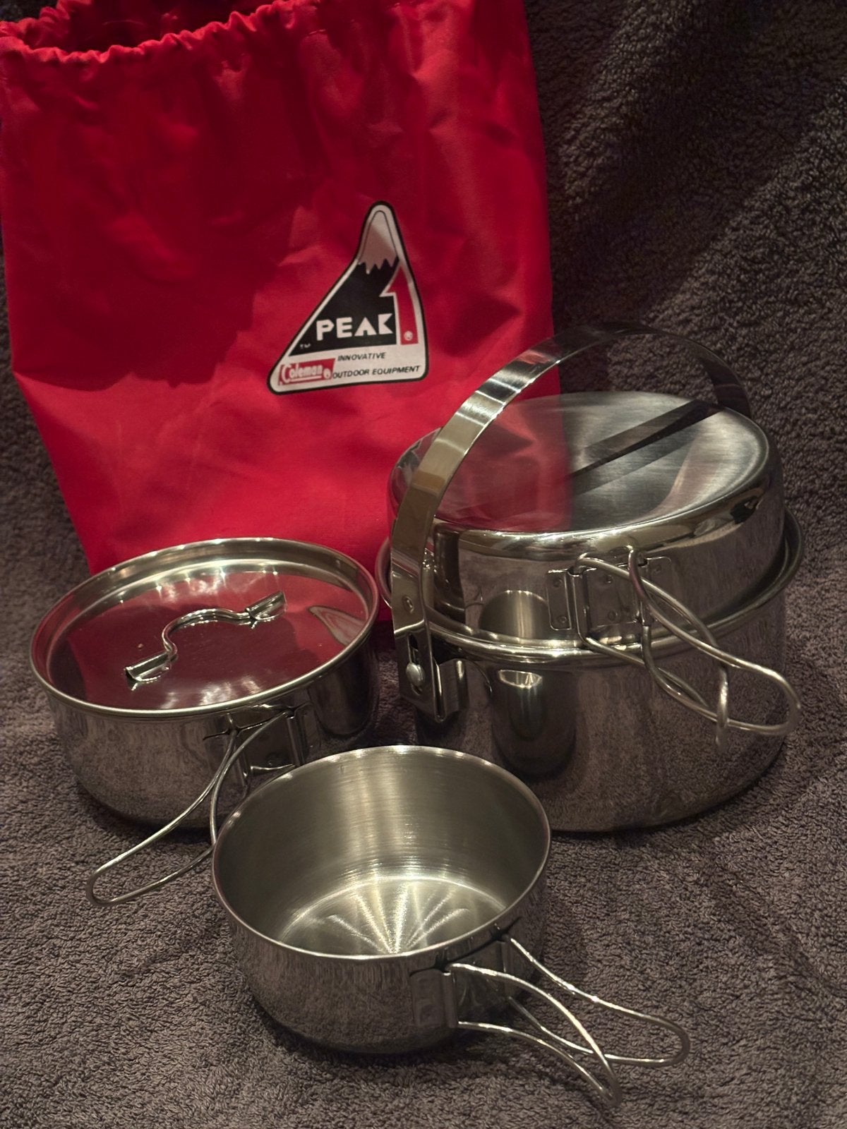 vintage Coleman pannensetje, Peak1, nieuw, Caravans en Kamperen, Ophalen of Verzenden, Nieuw