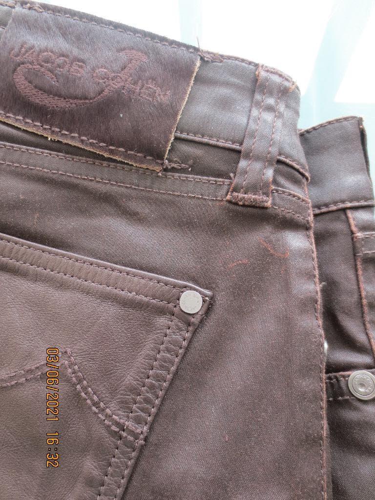 Handgemaakte Jacob Cohen jeans. Donkerbruin. jeansmaat 27, Overige kleuren, Ophalen of Verzenden, Zo goed als nieuw, W27 (confectie 34) of kleiner