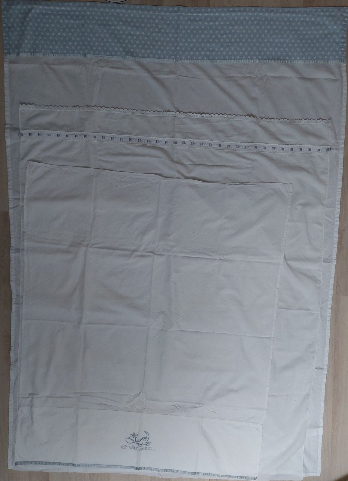Lakens en 2 kussenhoesjes voor baby/kinderbed, Set van meerdere stuks, Gebruikt, Jongetje of Meisje, Ophalen of Verzenden