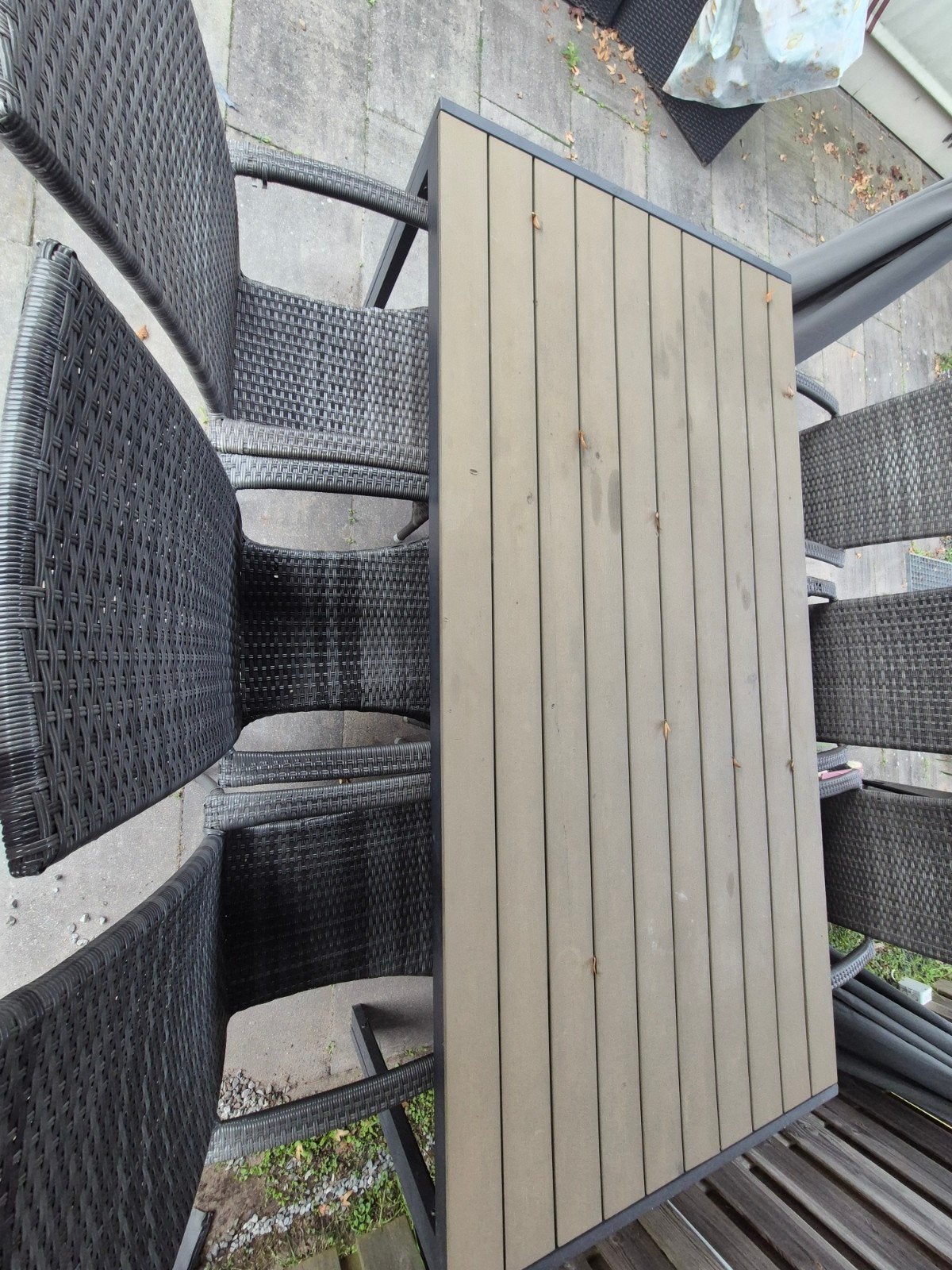 Buiten tuinset met 6 stoelen (2 met lichte schade), Tuin en Terras, Ophalen, Gebruikt