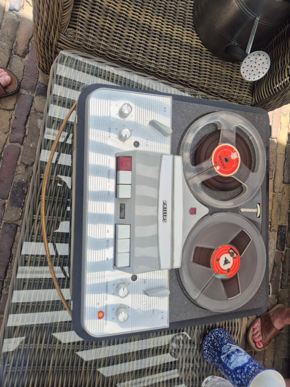 Vintage Philips Bandrecorder met banden, Audio, Tv en Foto, Bandrecorders, Ophalen of Verzenden, Bandrecorder, Met banden