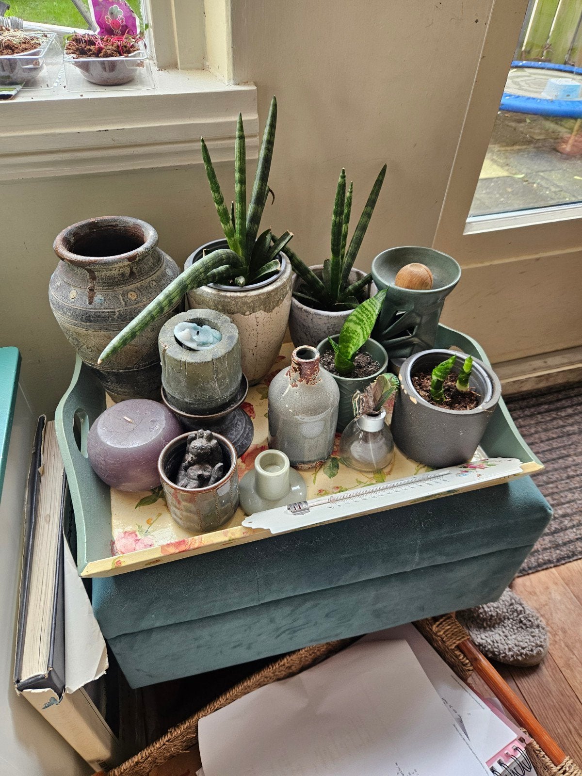 planten en potten en deco, Tuin en Terras, Ophalen, Rond, Aardewerk, Minder dan 40 cm
