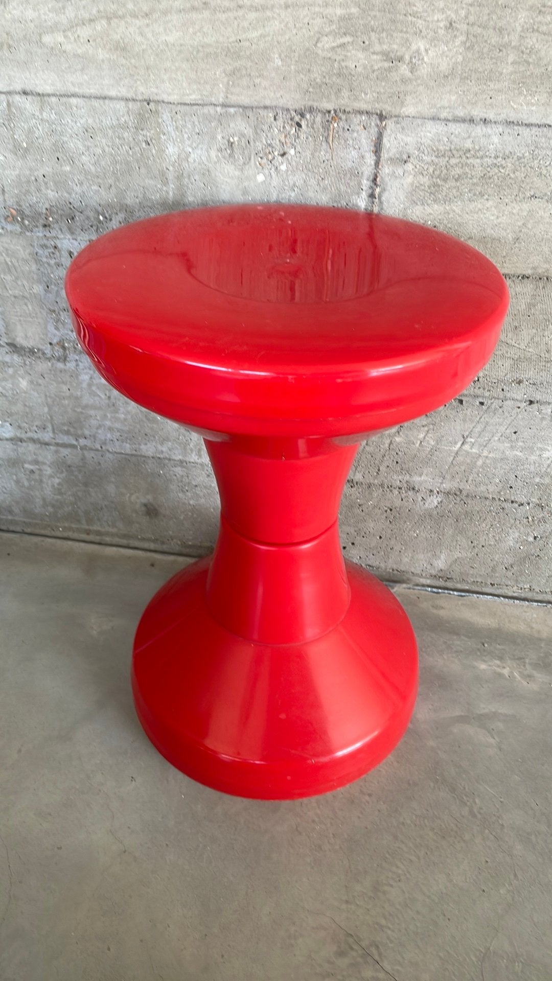 Spage age rode kruk Diabolo stool by Giganplast, Ophalen of Verzenden, Gebruikt, Kunststof