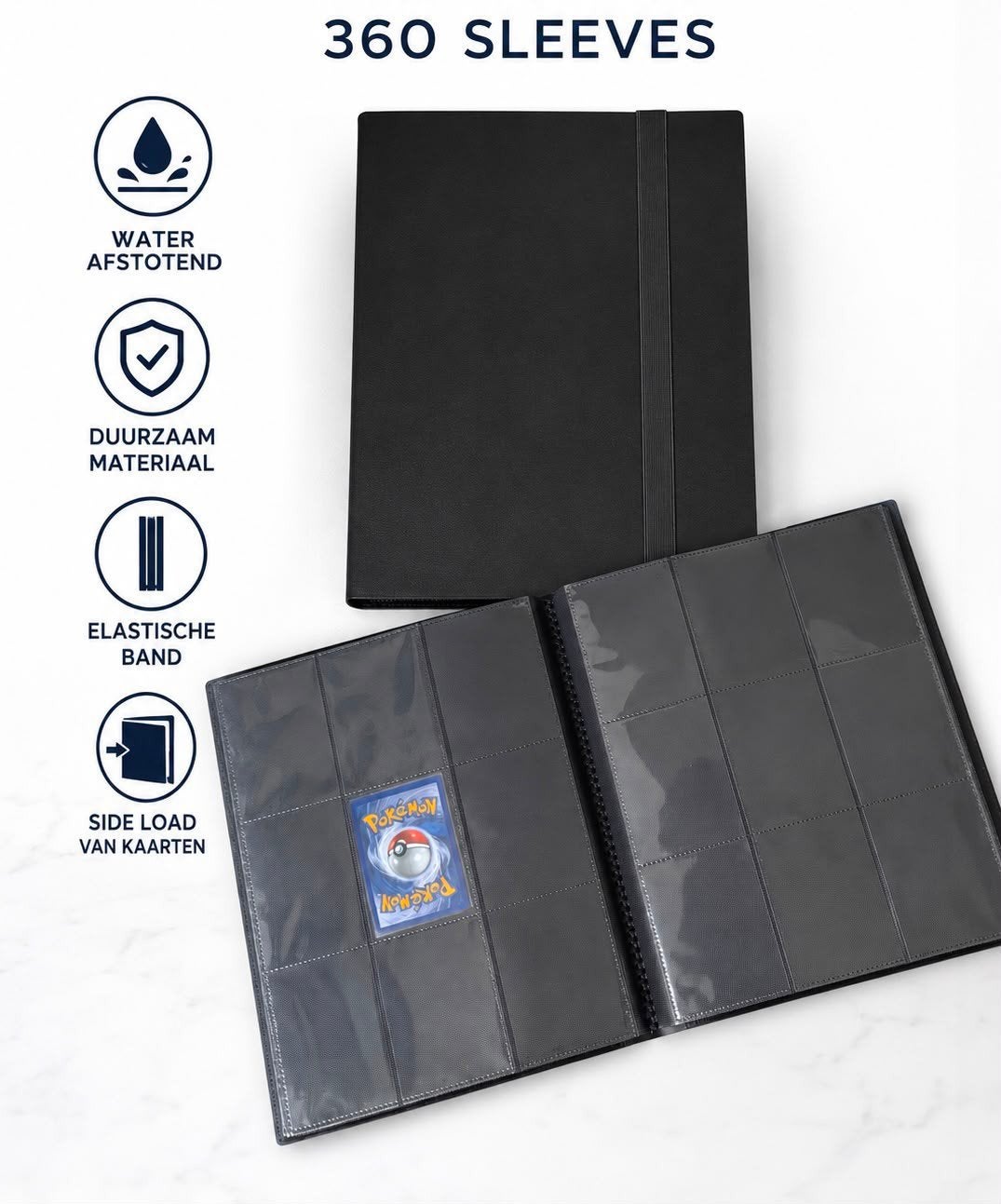 Pokémon Kaartenmap/Binder - 360 Kaarten - zwart, Ophalen of Verzenden, Nieuw