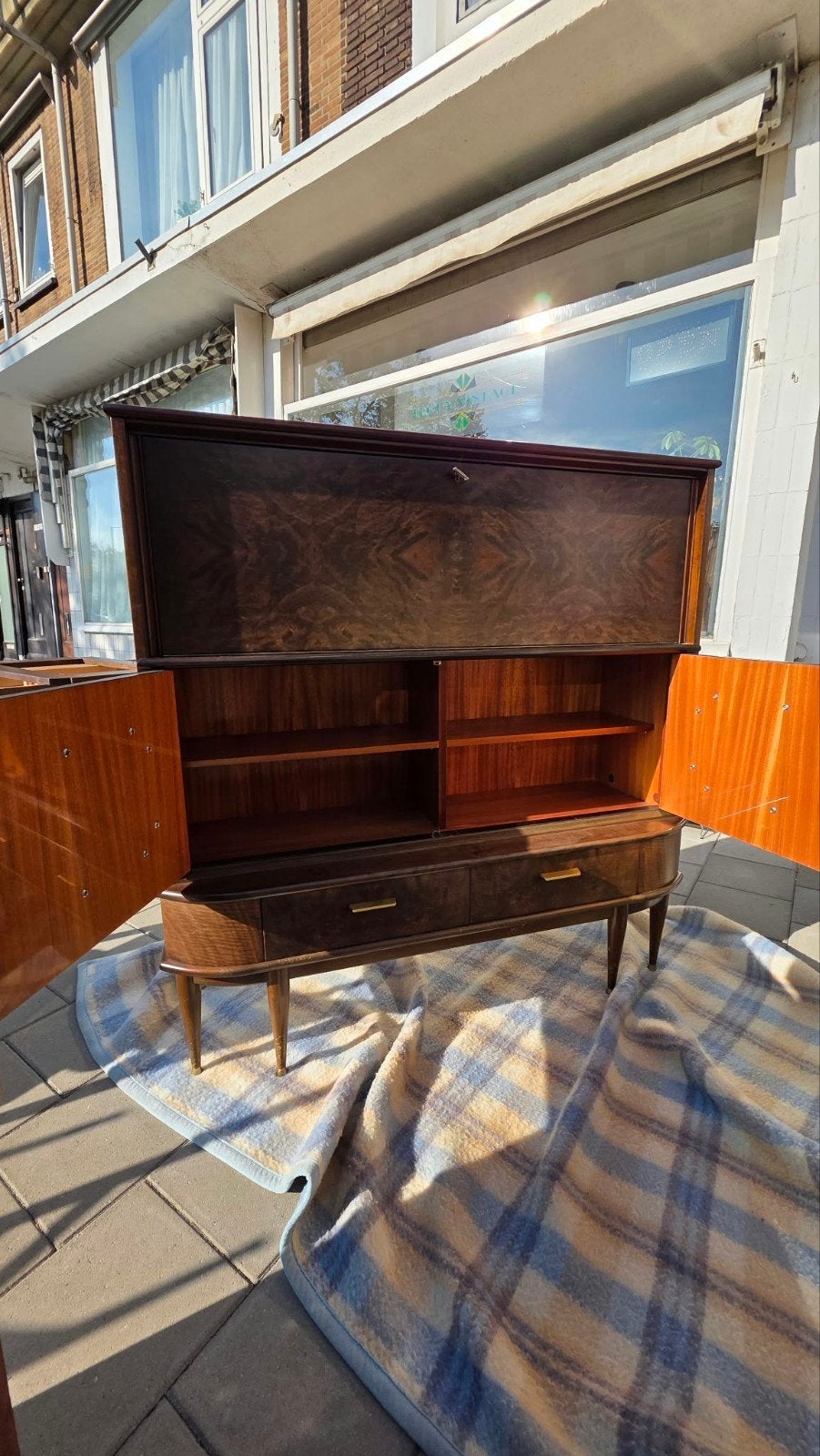 Foto 3 van MCM Italiaanse Design Barkast Highboard ‘Nature’ | Jaren 60