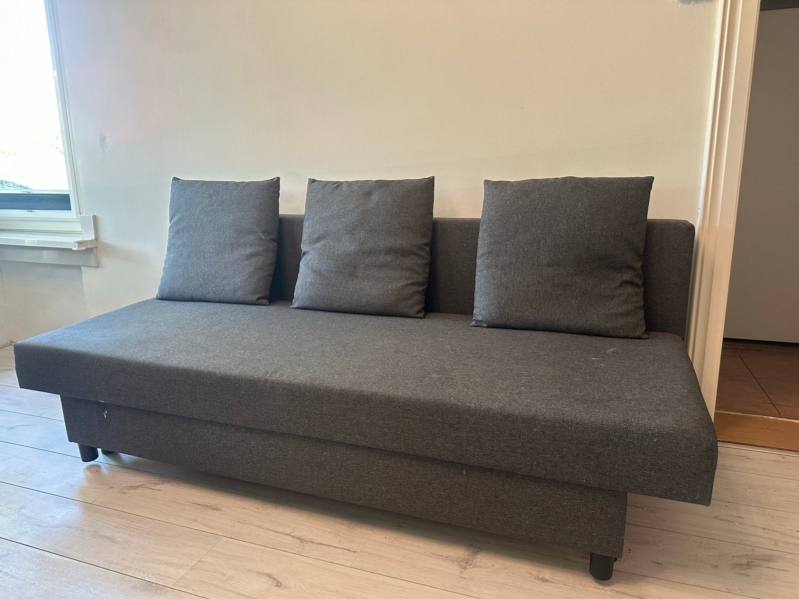 Ikea 3-zit slaapbank - Zo goed als nieuw, Ophalen, Zo goed als nieuw, Tweepersoons, Grijs