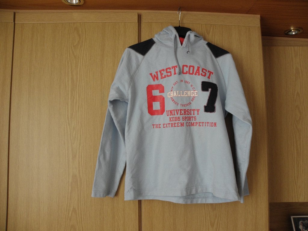 Goedkope blauw katoenen hoody college trui KIDDO mt 146/152, Gebruikt, Kiddo, Trui of Vest, Ophalen of Verzenden