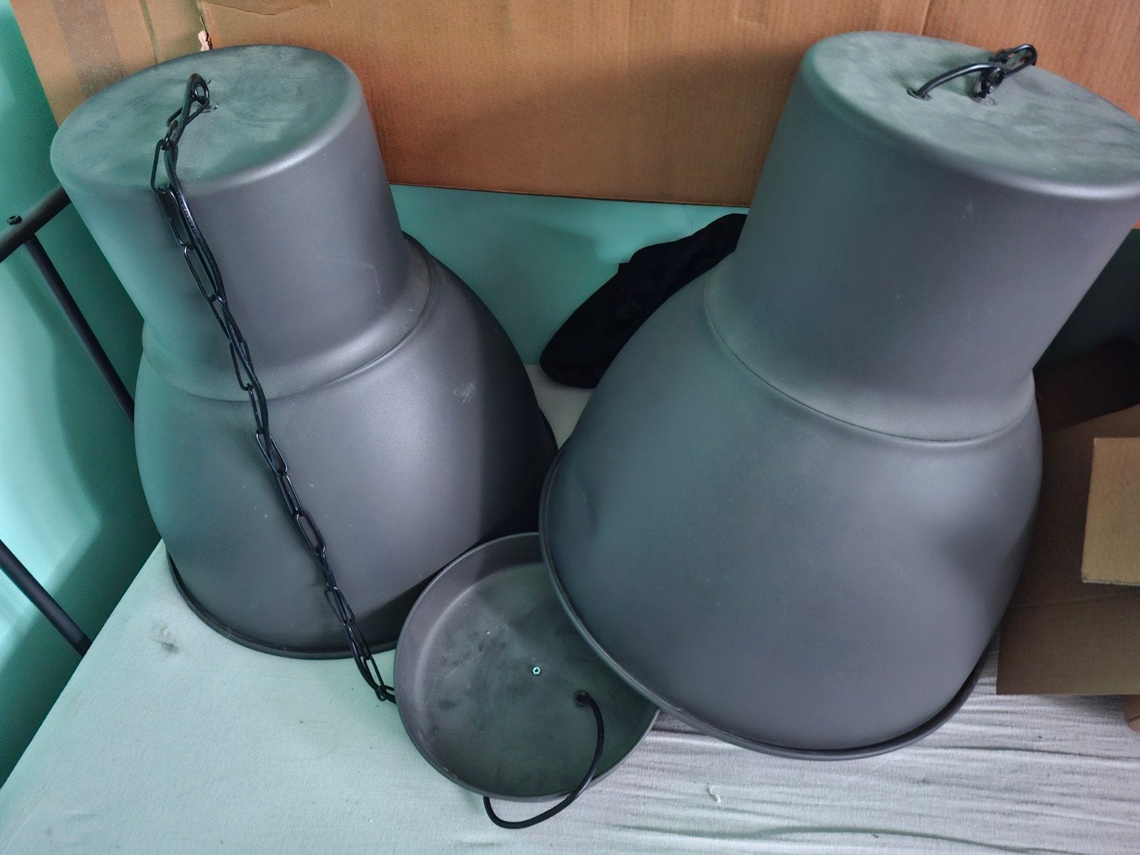 IKEA Hektar Industriële Hanglamp Grijs - 47cm, Ophalen, Gebruikt, Metaal, Industrieel