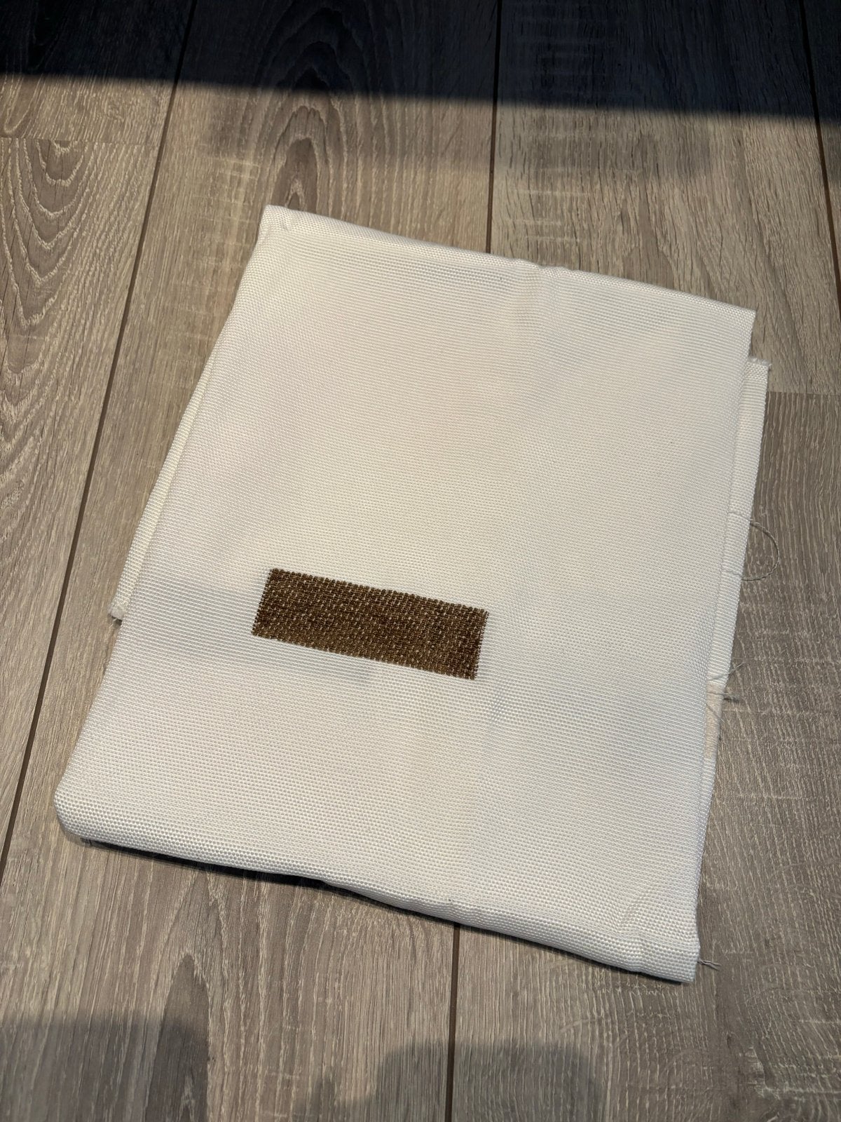 Crème Gordijnstof Coupon met Beige/Bruine Geweven Details, Overige materialen, Meerkleurig, Nieuw, Ophalen of Verzenden