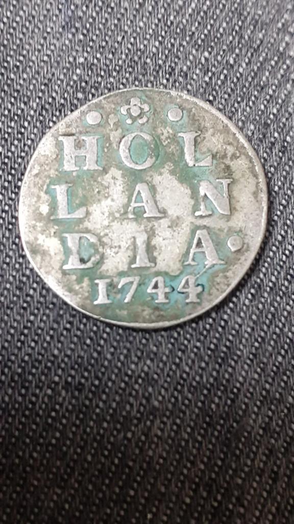 2 stuiver stuk hollandia 1744, Verzenden, Overige materialen