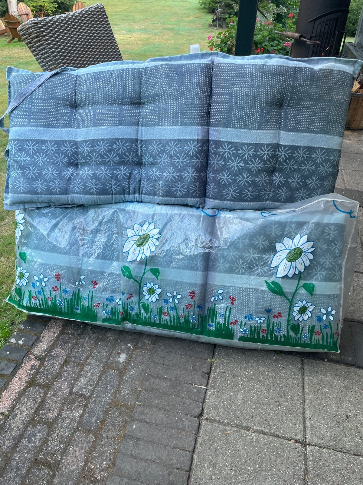 4 tuinstoelkussens met opbergtas, Tuin en Terras, Tuinmeubel-accessoires, Ophalen, Gebruikt