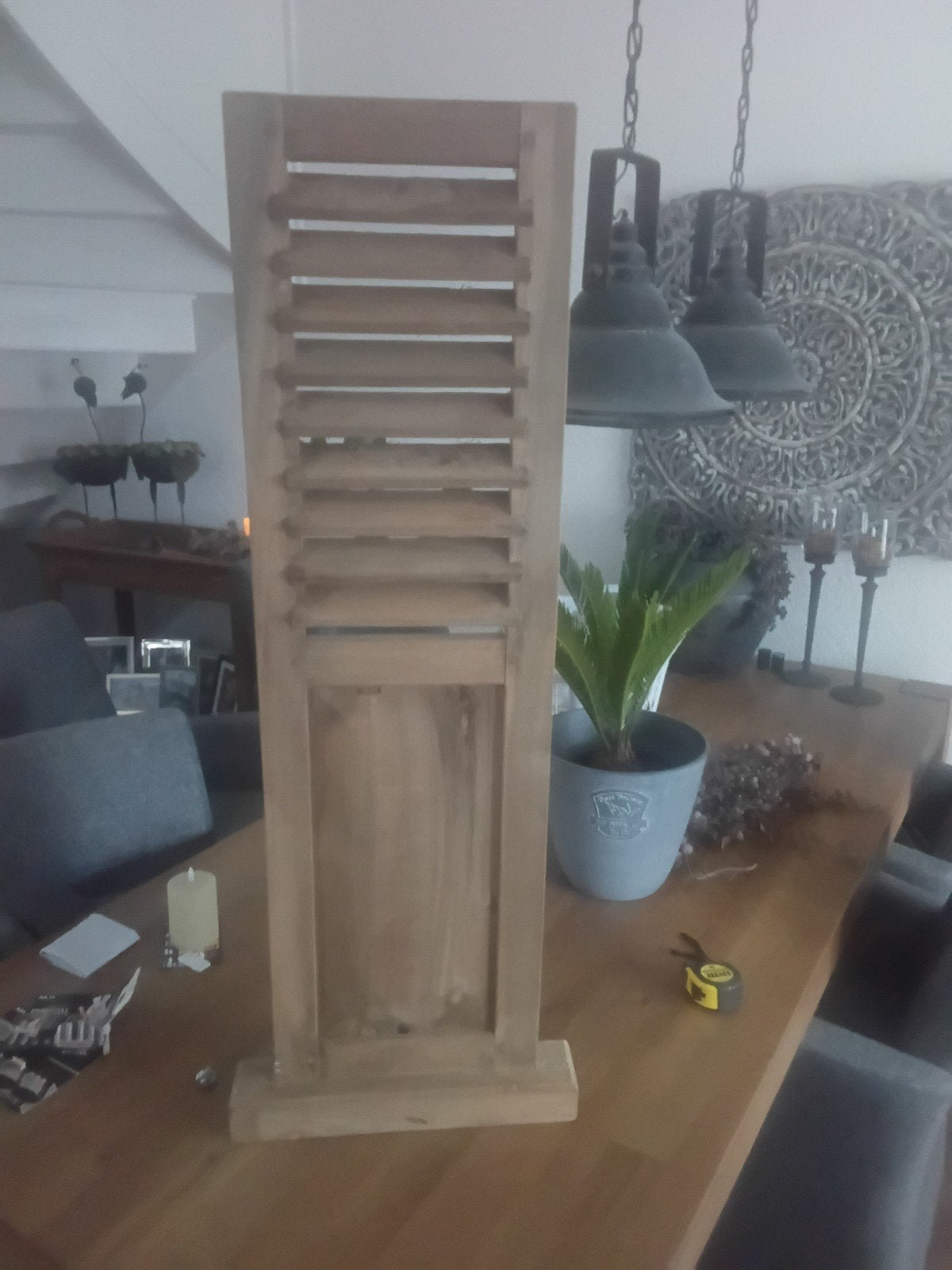 louvre luik op standaard, Ophalen, Zo goed als nieuw, Hout
