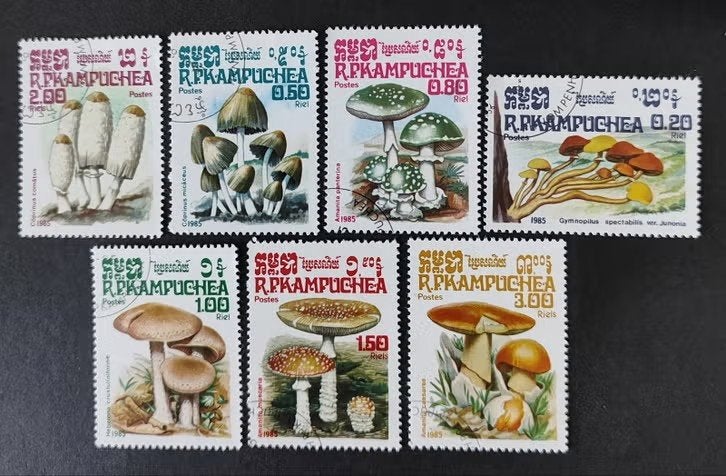 cambodja 1606001 paddestoel, Ophalen of Verzenden, Gestempeld, Zuidoost-Azië