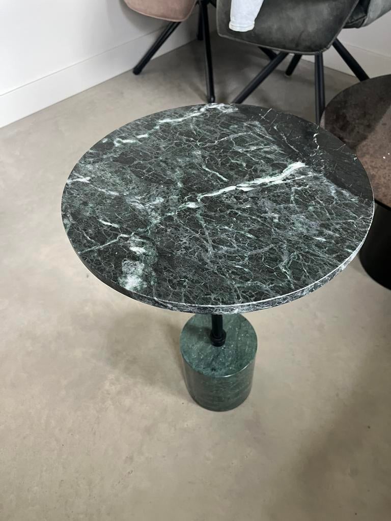 2 bijzettafels, Huis en Inrichting, Tafels | Bijzettafels, Zo goed als nieuw, Rond, 45 tot 60 cm, Minder dan 55 cm, Ophalen