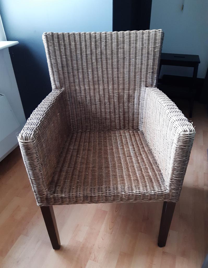 Rieten stoel, Huis en Inrichting, Ophalen, Gebruikt, Bruin, Eén