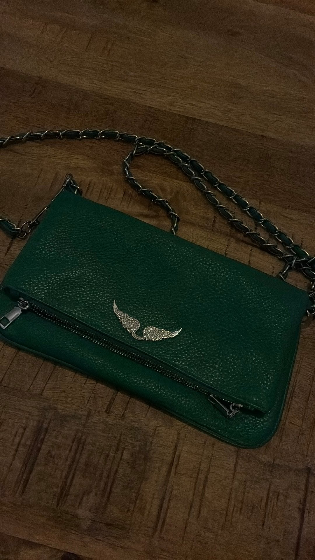 Fake leren groene tas, Ophalen of Verzenden, Zo goed als nieuw, Groen, Schoudertasje