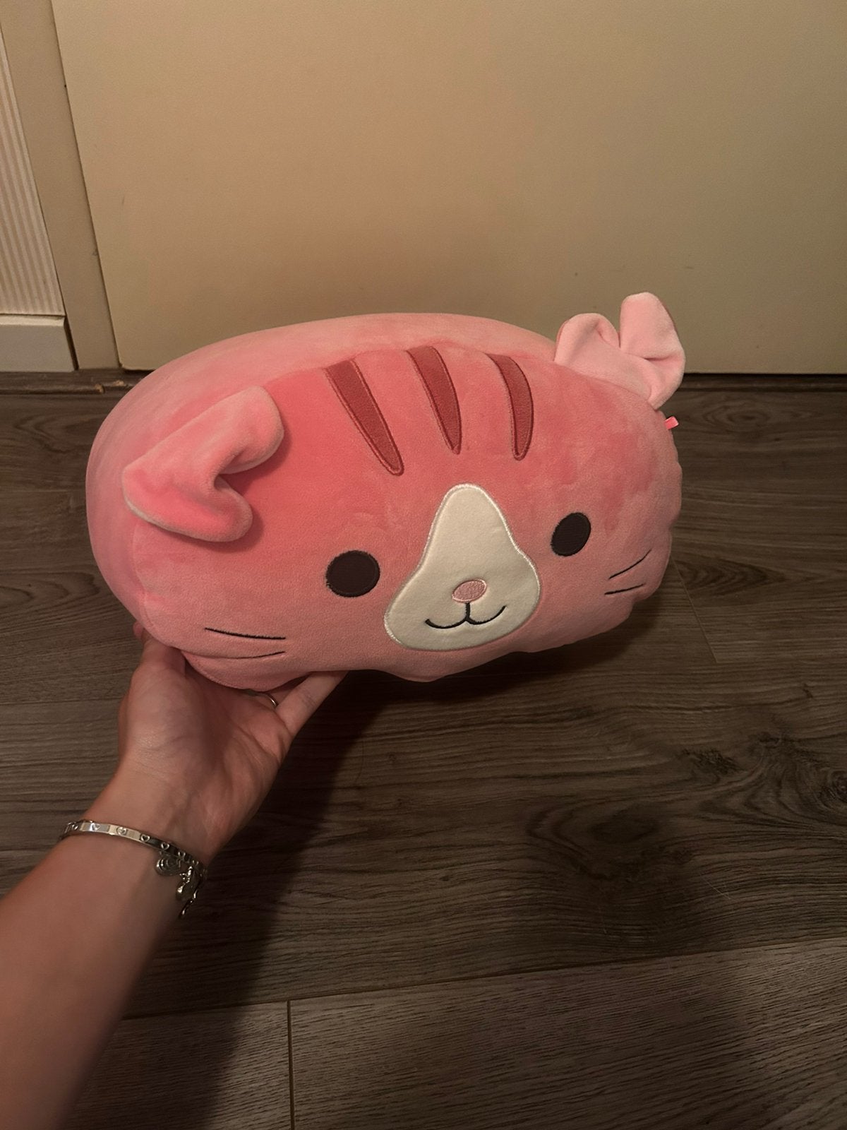 Squishmallow kat, Overige karakters, Ophalen of Verzenden, Zo goed als nieuw, Roze