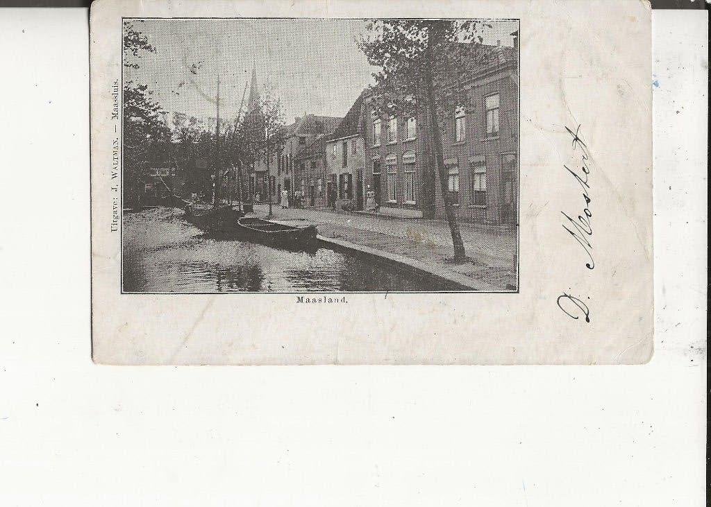 Maasland KR-stempel Maasland 24 dec 1901 Vaart met schuiten, Ophalen of Verzenden, Voor 1920, Gelopen, Zuid-Holland