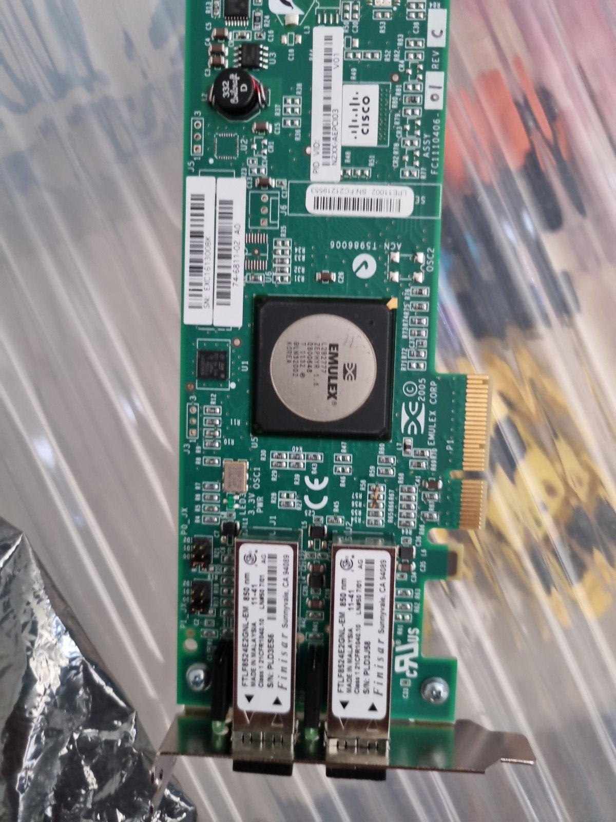 Emulex Fibre Channel HBA voor SAN (Cisco OEM, PCIe), Ophalen of Verzenden, Gebruikt, Overige chipsets, PCI-Express 1