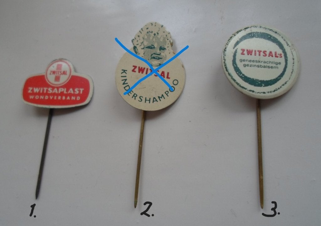 Zwitsal blikken Speldjes. 2 euro per stuk., Ophalen of Verzenden, Gebruikt, Merk, Speldje of Pin