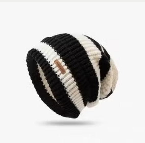 Warme gebreide muts / beanie gestreept voor dames, Kleding | Dames, Mutsen, Sjaals en Handschoenen, Ophalen of Verzenden, Nieuw