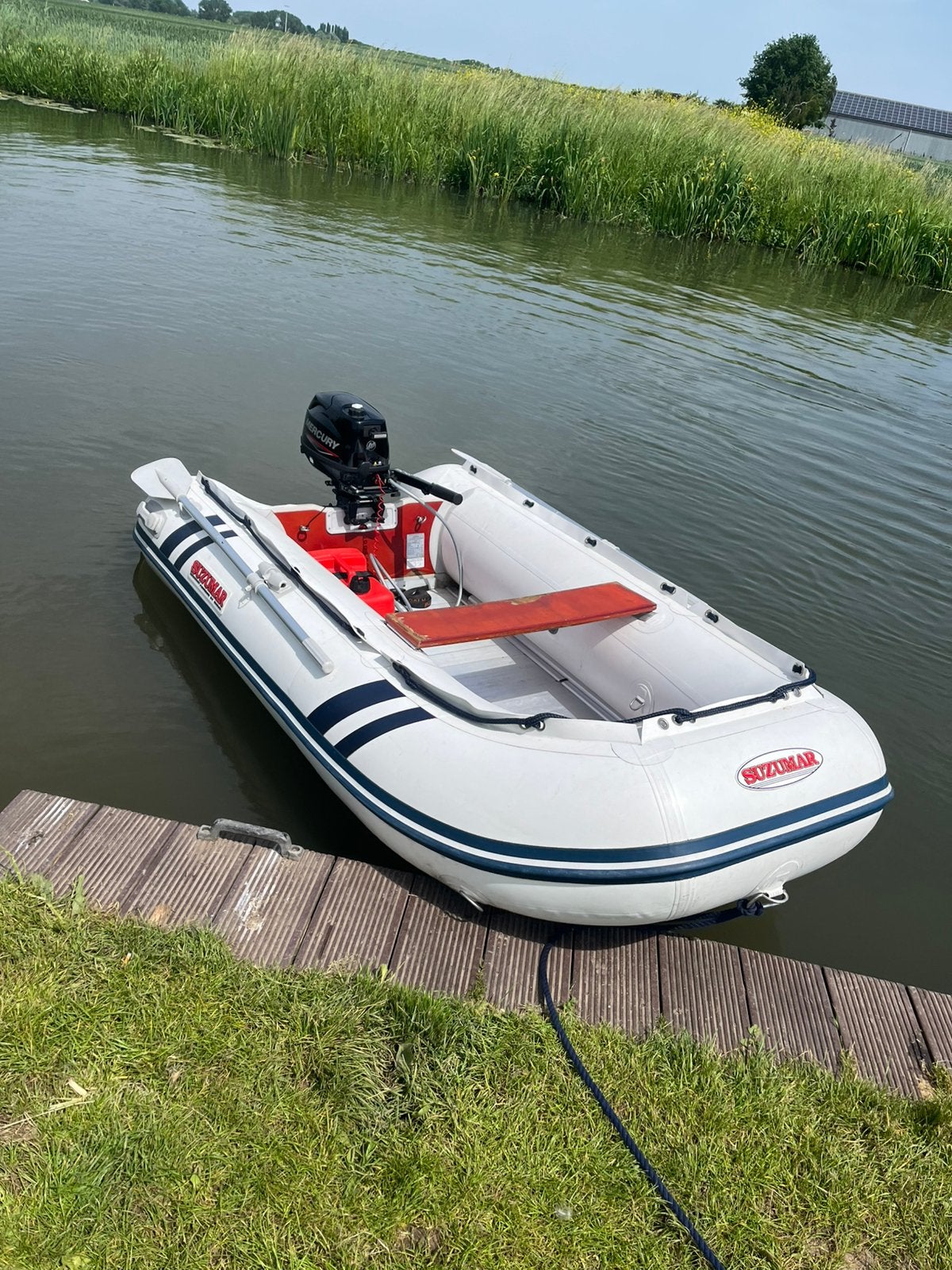 Suzumar 290 + Mercury 5pk, Watersport en Boten, Ophalen, Zo goed als nieuw, Hout, Mercury