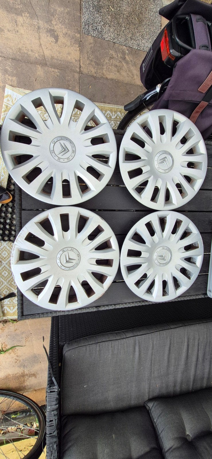 4 originele wieldoppen 14 inch voor Citroën C3 type I, Ophalen, Gebruikt