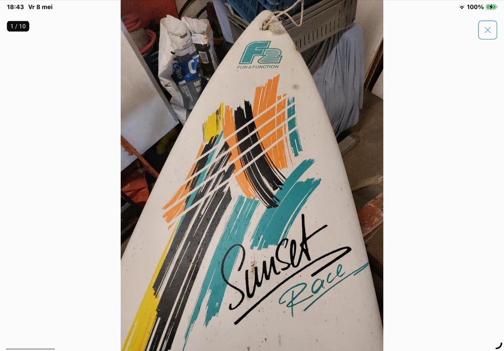 F2 Sunset Race Windsurfset - Compleet (excl. mast), Watersport en Boten, Windsurfen, 250 tot 300 cm, Gebruikt, 5 tot 6.5 m², F2
