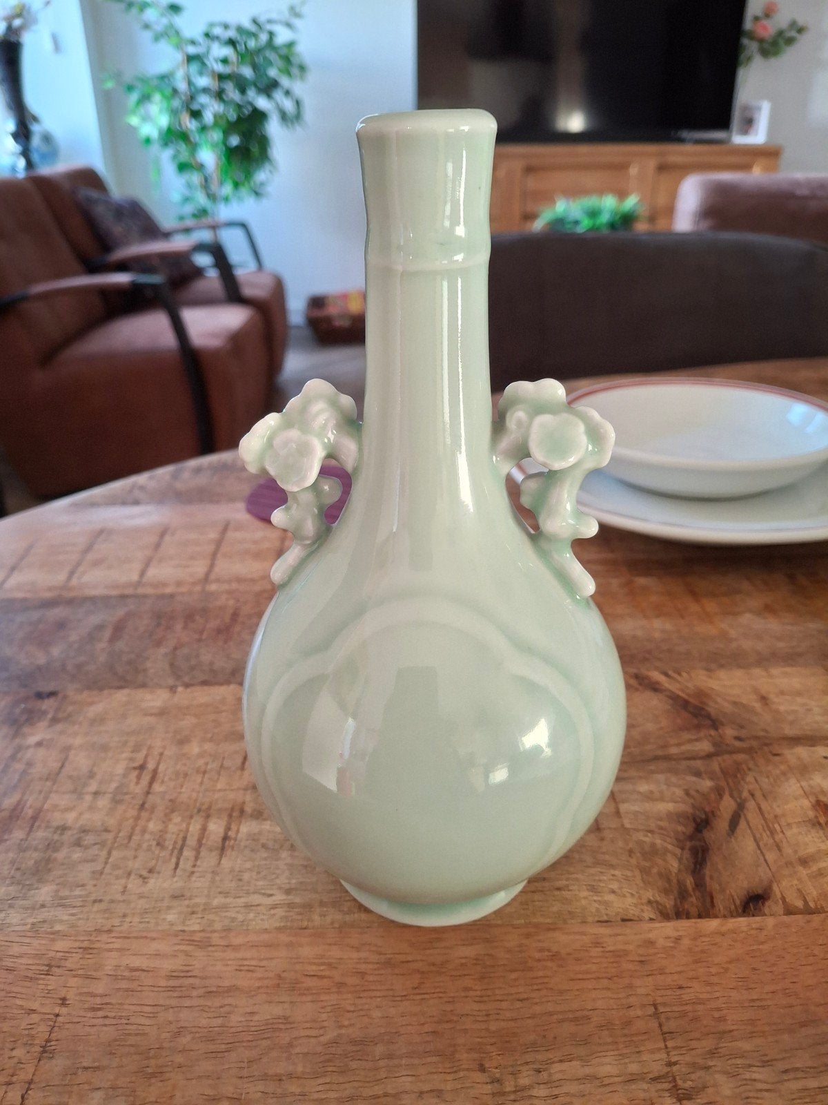 Vintage Celadon Vaas, Ophalen of Verzenden, Zo goed als nieuw, Overige kleuren