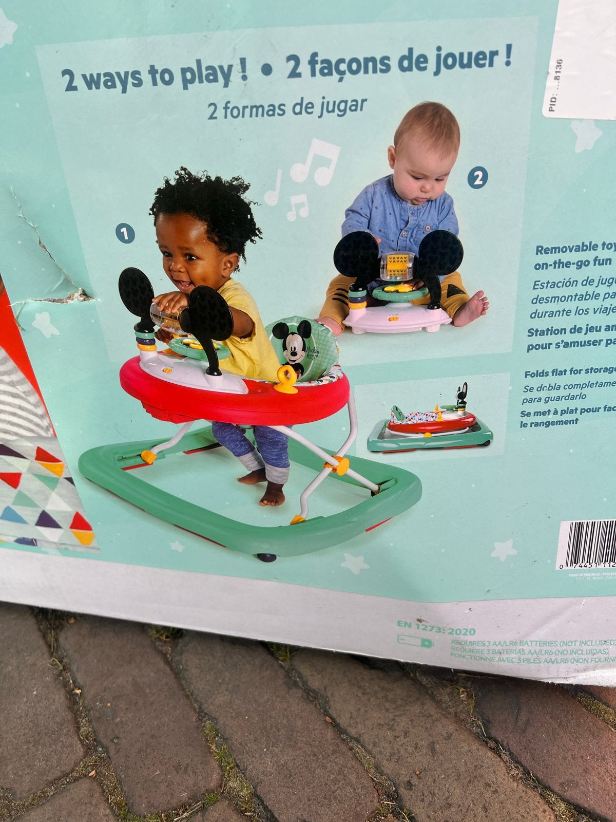 Mickey Mouse Baby Walker - 2-in-1 Loopstoel en Speelstation, Ophalen, Zo goed als nieuw, Overige typen, Met licht