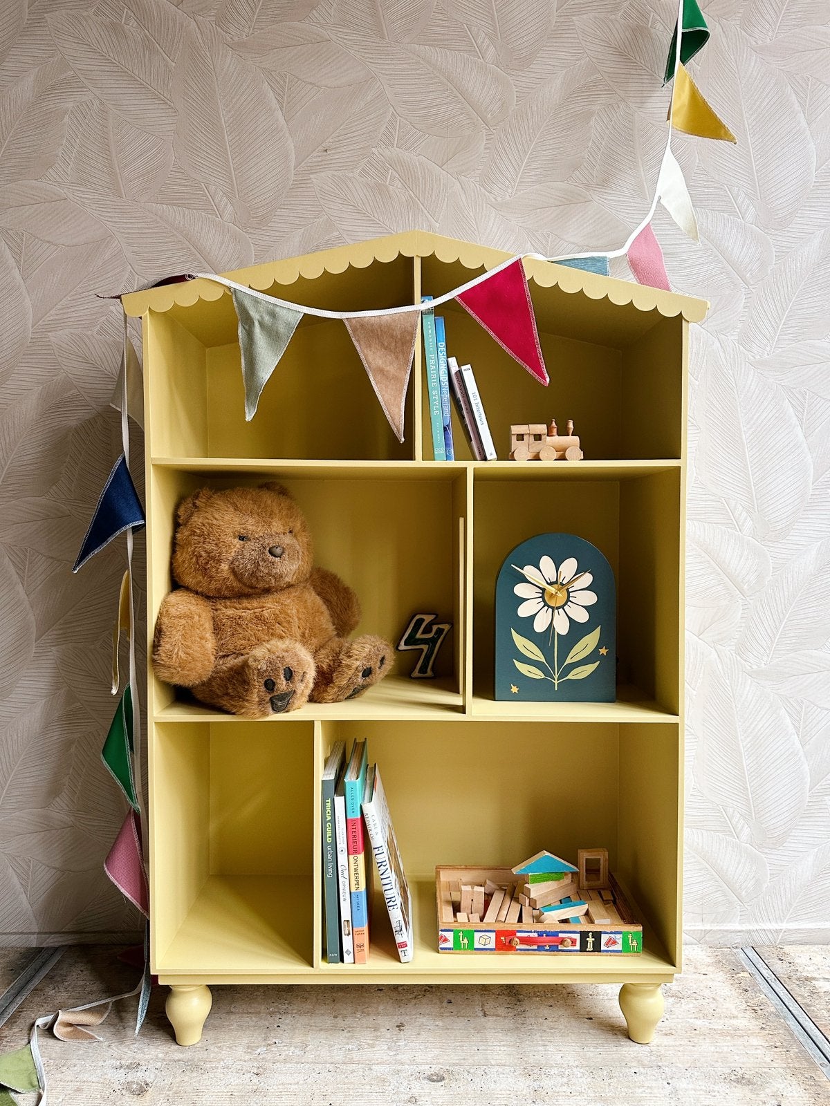 Zacht gele poppenkast / boekenkast / speelgoedkast / kinder, Ophalen, -, -, Overige typen