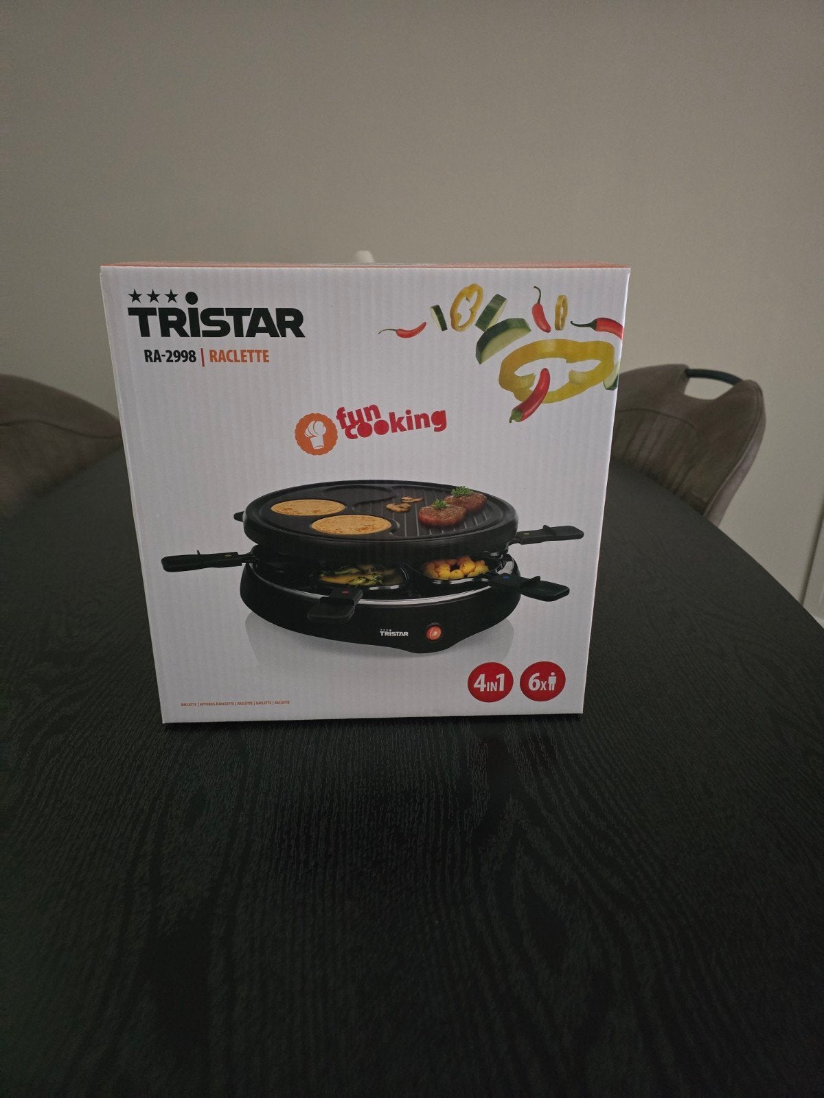 Tristar RA-2998 Raclette 4-in-1 voor 6 personen, Ophalen of Verzenden, Nieuw, 4 t/m 7 personen