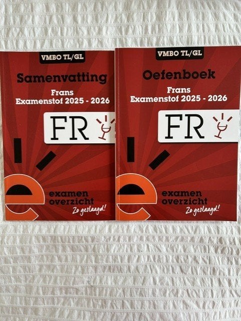 Examenoverzicht - Wiskunde/DU/FR/NE VMBO TL 2025-2026, VMBO, Frans, Ophalen of Verzenden, ExamenOverzicht