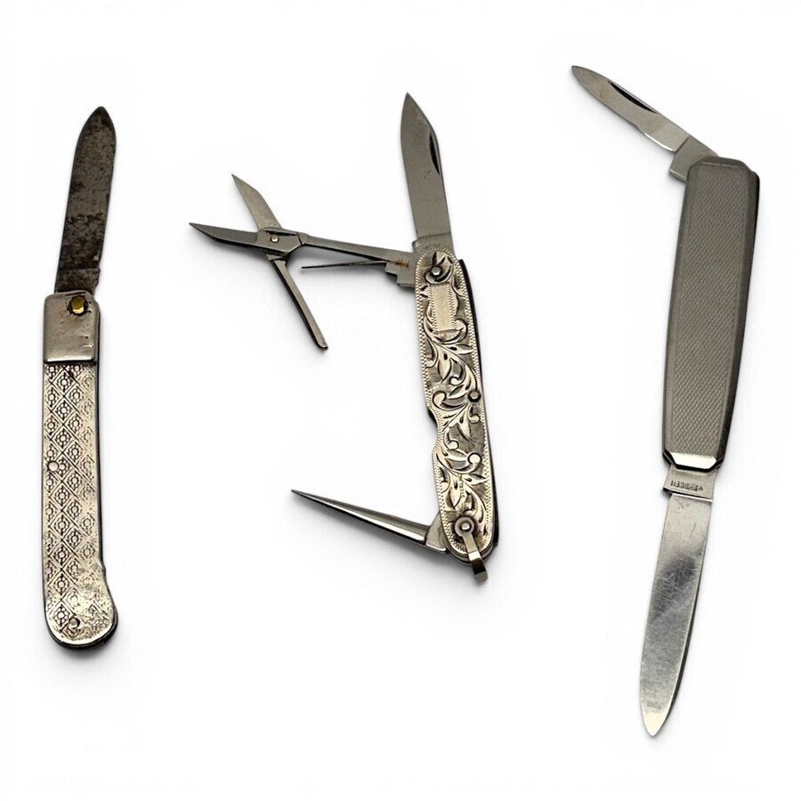 Drie zakmejes [1900, 1850 en 1960], Ophalen of Verzenden, Zilver
