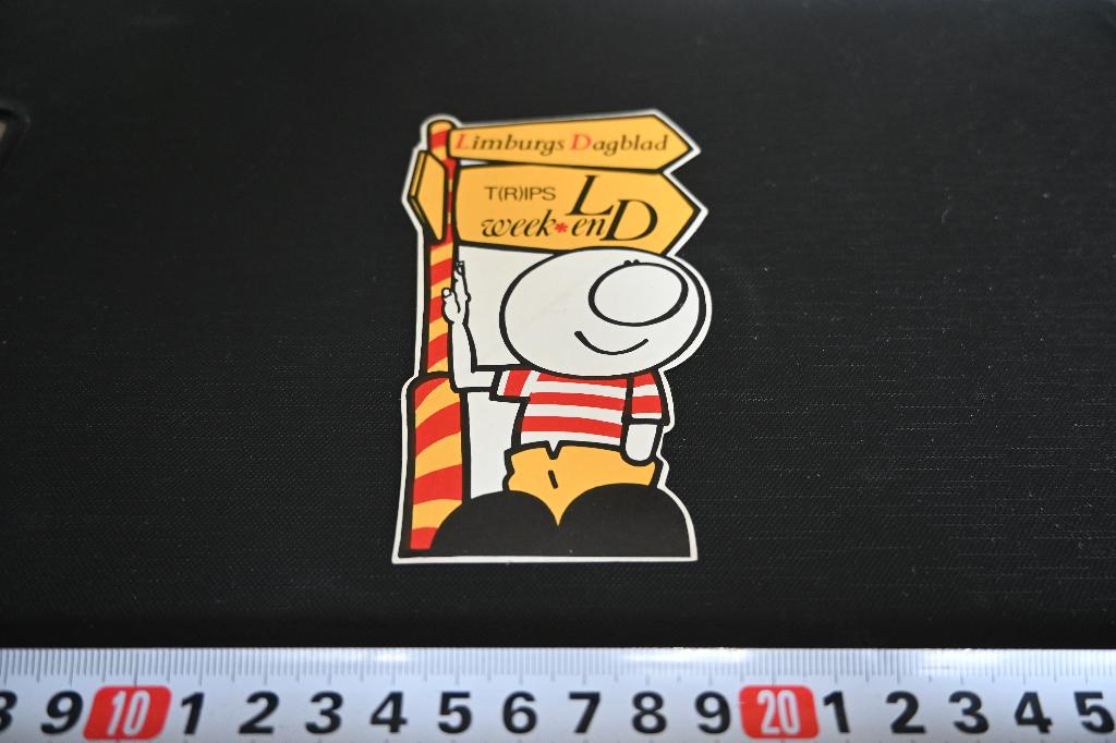 sticker Limburgs Dagblad T(R)IPS week end   Strip, Verzamelen, Ophalen, Zo goed als nieuw