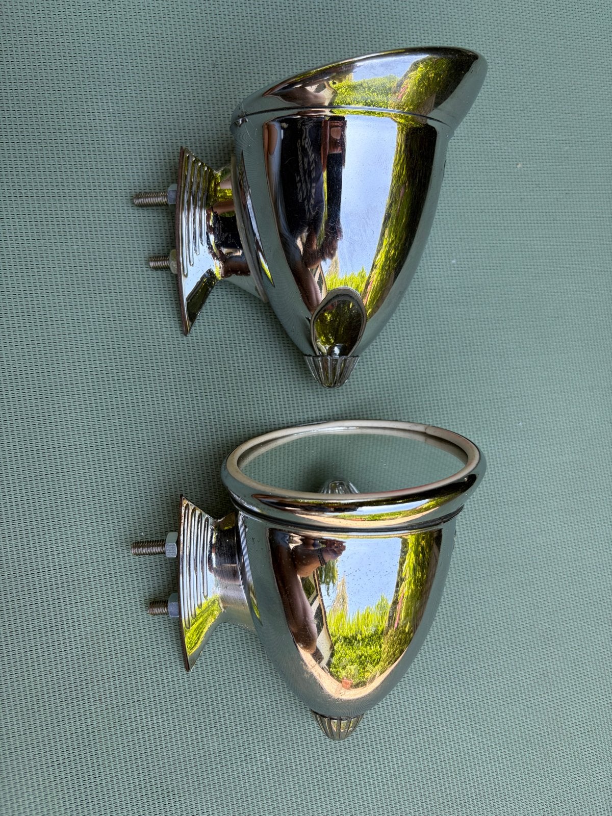 Set van 2 Vintage Auto Spiegels - Chroom - bullet MG Triumph, Auto-onderdelen, Ophalen of Verzenden, Gebruikt, Oldtimer onderdelen