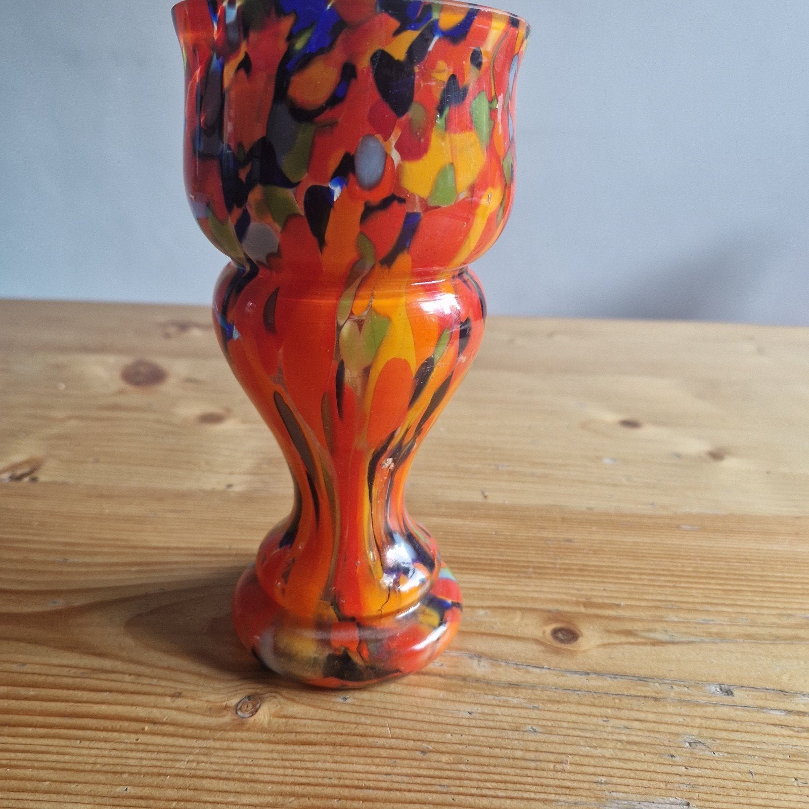 spatterglas vaas art deco, Ophalen of Verzenden